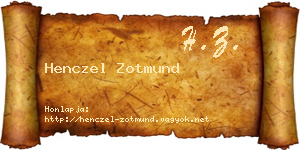 Henczel Zotmund névjegykártya